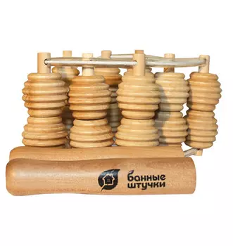 Массажер Банные штучки деревянный ленточный для спины 100х7х3 см