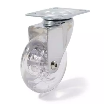 Мебельное колесо на платформе без тормоза 75 прозрачный