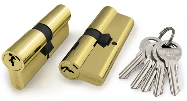 Механизм цилиндровый FUARO 100ZA 70мм (30х10х30) PВ, 5ключей