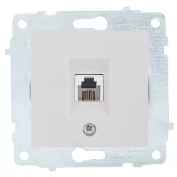 Механизм розетки 1-местная OVIVO телефонная, белый