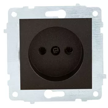 Механизм розетки OVIVO без заземления, черный металлик