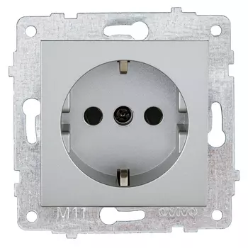 Механизм розетки OVIVO с заземлением, серебро