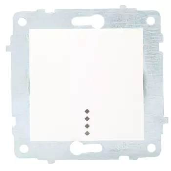 Механизм выключателя 1-клавишный OVIVO с подсветкой, белый