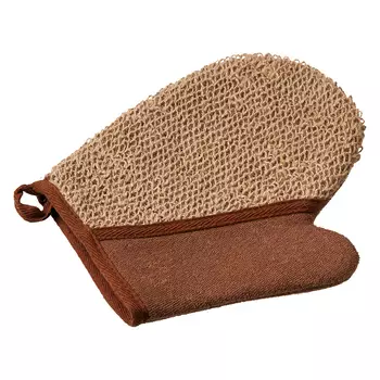 Мочалка из рами, варежка с хлопком, 18х21 см, medium "Банные штучки" /30