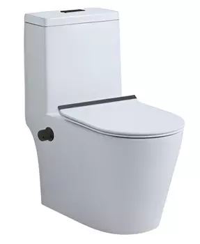 Унитаз-монолит Costabell A527-F Black кант, 670х360х810 мм, cо встроенным биде, сиденье из дюропласт