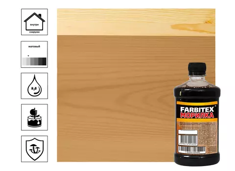 Морилка FARBITEX деревозащитная водная, тик, 0,5 л