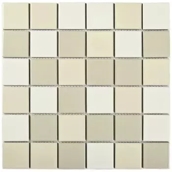 Мозаика Nanda 303*303 мм, серо-белый микс(48*48*6мм)