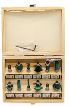 Набор фрез по дереву F00768, 8мм, 12 шт