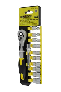 Набор головок с трещеткой CROWNMAN 1/4" 13 пр. , Арт. STP-01.0013A