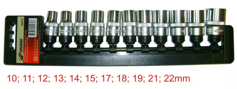 Набор головок Skrab 10-22мм 1/2", 11предметов