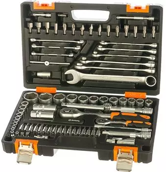 Набор инструментов, 1/2" , 1/4" , CrV, пластиковый кейс 82 предм , Арт. 73/6/7/3