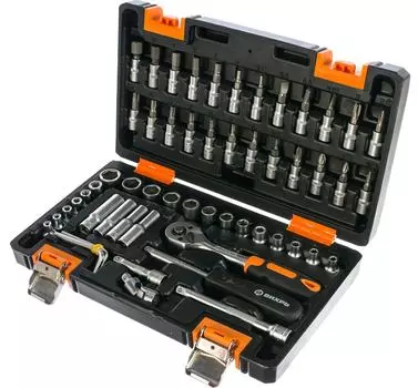 Набор инструментов, 1/4" , CrV, пластиковый кейс 57 предм , Арт. 73/6/7/2