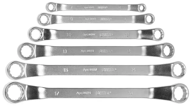 Набор ключей кольцевых коленчатых, 6 предметов