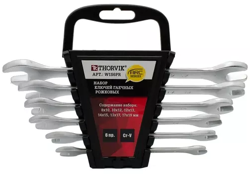 Набор ключей рожковых ARC на держателе, 8-19 мм, 6 предметов