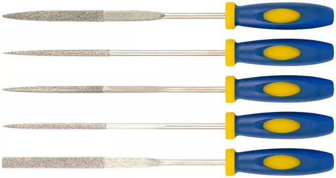 Набор надфилей 140 мм, алмазное напыление, 5 предметов