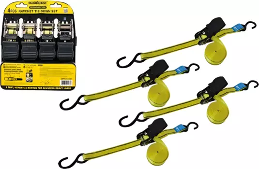 Набор ремней стяжных с храповым механизмом 4 шт CROWNMAN , Арт. 1306624 25mmx5m/ 4PCS
