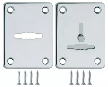 Накладка декор ESC081/082-CP-8 (хром) на сувальдный замок, сталь, 1 пара