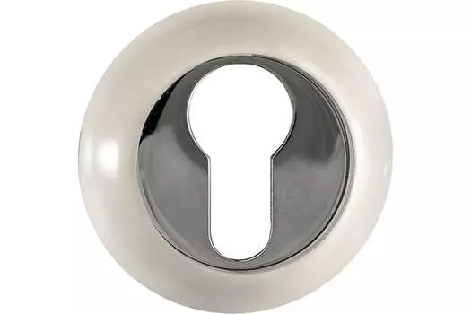 Накладка на цилиндр PUERTO, матовый супер белый/хром блестящий