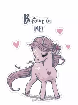 Наклейка декоративная Декоретто Поверь в единорога