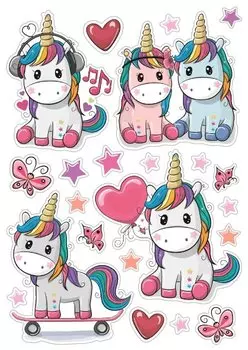 Наклейка для декора Компания единорогов