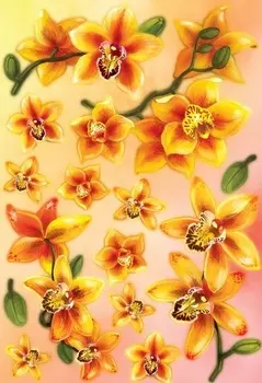 Наклейка для декора Желтые орхидеи