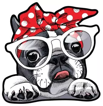 Наклейка на авто "Собачка-путешественница"