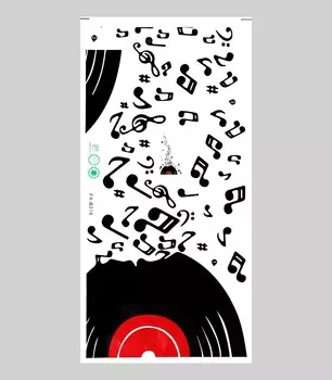 Наклейка пластик интерьерная цветная "Музыкальная пластинка" 60х30 см