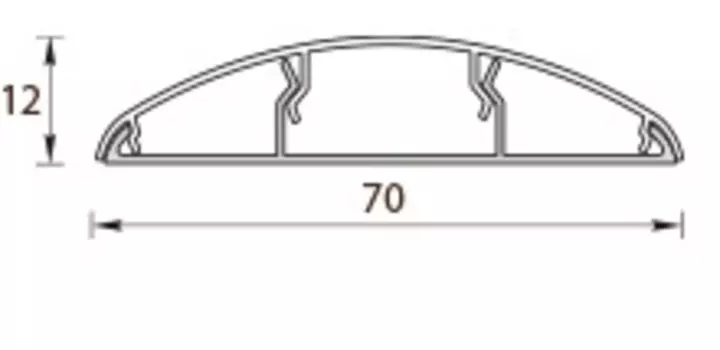Наличник с кабель-каналом 70мм орех темный-293 2,2 м
