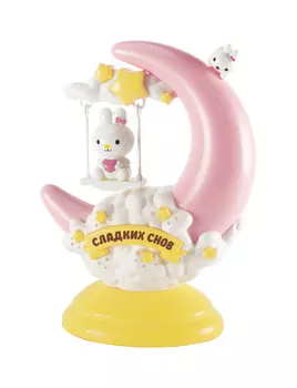 Настольный светильник ЛЮЧИЯ LC300 Сладких снов, Зайка розовый/желтый, светодиодный