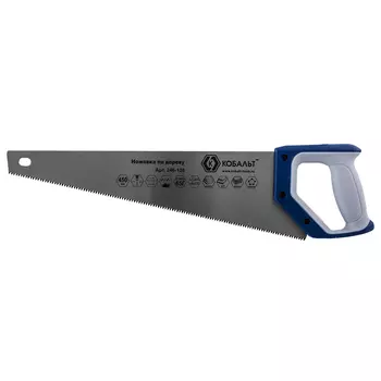 Ножовка по дереву Кобальт 450 мм, шаг 3,5 мм/ 7 TPI, закаленный зуб, 3D-заточка