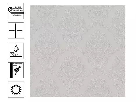 Обои Палитра Lyon винил гт. Мотив 1,06х10м серый