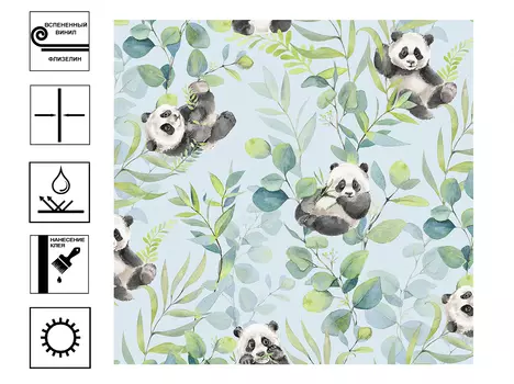 Обои Rasch Wall Up DreamLand винил на флиз. основе Панда голубые 1,06х10 м