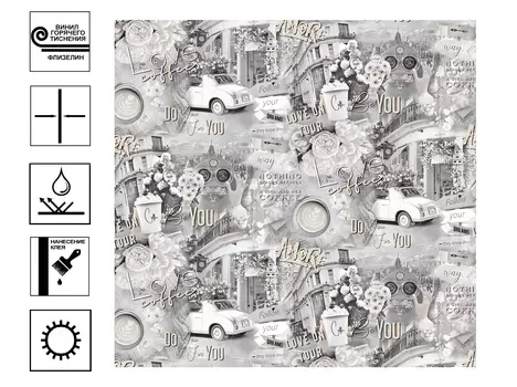 Обои Victoria Stenova My Way винил на флиз. основе гор. тиснения. Мотив 1,06х10м черный/ белый