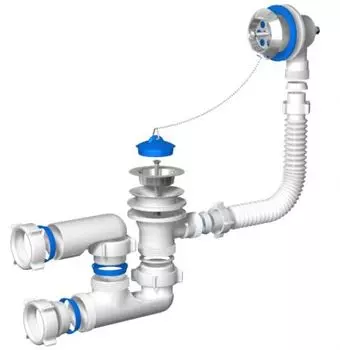 Обвязка для ванны 11/2"х40 нерж с пов коленом с гофрой 40х50 АНИ E255