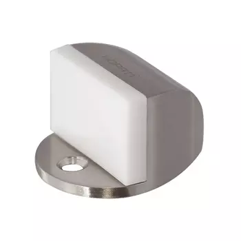 Ограничитель дверной 107 (мат.никель) с белой резинкой