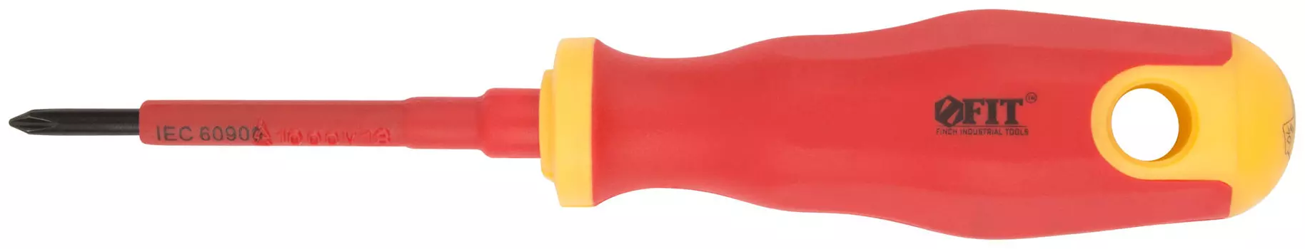 Отвертка диэлектрическая PH0 3х60мм, 1000 В, прорезиненная ручка