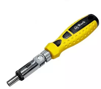 Отвертка реверсивная с поворотным стержнем, в комплекте 10 бит и 6 головок