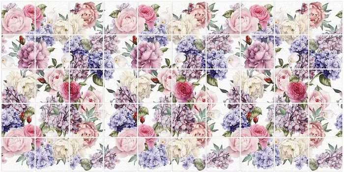 Панель ПВХ Крупная мозаика Гортензия (480 х 960 мм)