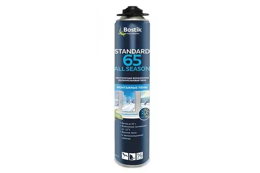 Пена пистолетная полиуретановая всесезонная BOSTIK Standard 65 All SEASON , 750 мл