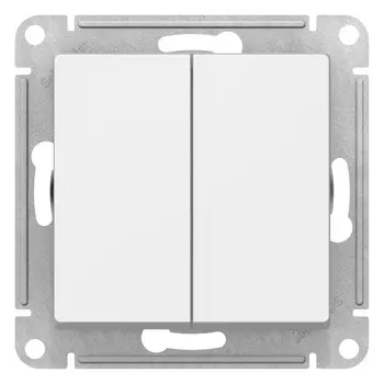 Переключатель ATLASDESIGN 2-клавишный, 10АХ, механизм, белый