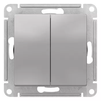 Переключатель проходной 2-клавишный СП AtlasDesign 10А IP20