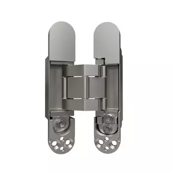 Петля дверная скрытой установки 135х27мм, соосная, универсальная, с 3D-регулировкой, хром мат.