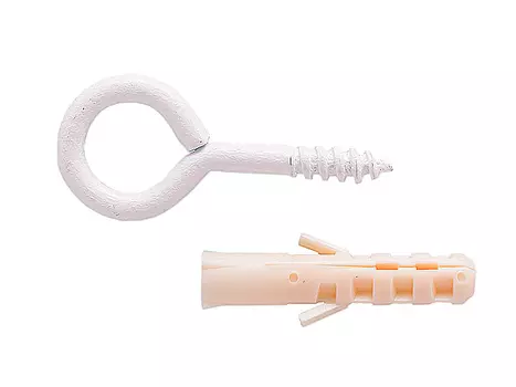 Петля-шуруп 4*30*14 мм, белый, 1 шт.