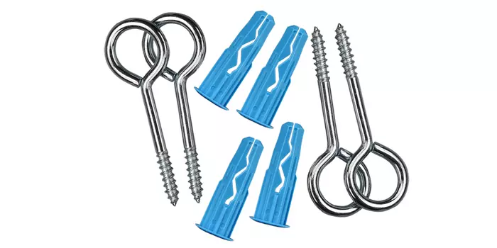 Петля-шуруп ZN 4,5x35x12 в комплекте c дюбелем Multi 8x32, 4 шт