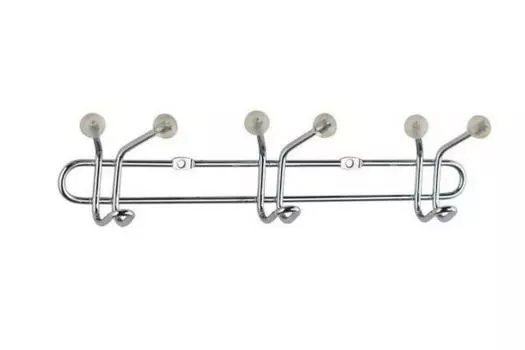 Планка 3 крючка 25,5см, пластик, хром