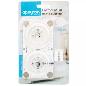 Плата Apeyron Electrics светодиодная прямоугольная с линзой, без пульсации, 220 В, 24 Вт, smd 2835