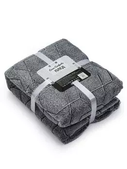 Плед фланель Casa Conforte Stella Geometry 200х220 темно-синий светящийся