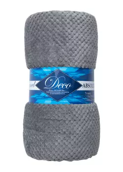 Плед фланель жаккард TexRepublic FNJ GY3 2022 r-ромбики 200х220 см, серый