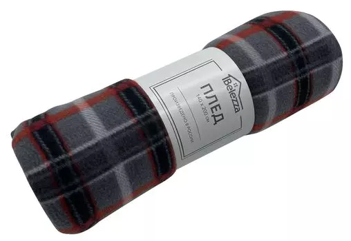 Плед флис Belezza Sherlock серо-красный 140х200