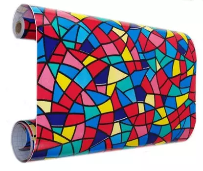 Пленка ПВХ самоклеящаяся Dekoron Витраж цветной 9022D 45 см х 2 м